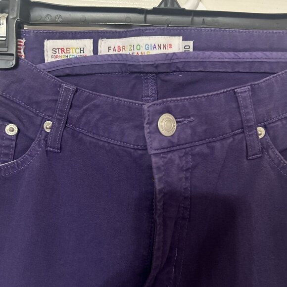 EIC Fabrizio Gianni Purple Straight Mid Rise Jeans Size 10 - Picture 2 of 5
